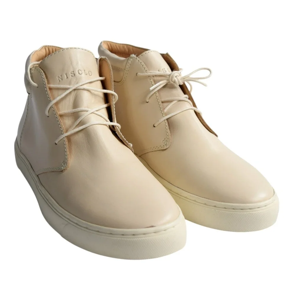 Nisolo Mens 10.5 Bone Leather Emilio Chukka Boots Vibram 